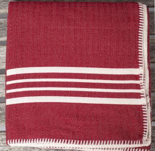Marmara Imports Turkish Farmer's Stitch Bordeaux Throw