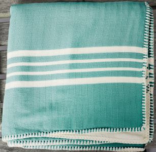 Marmara Imports Turkish Farmer's Stitch Emerald Throw