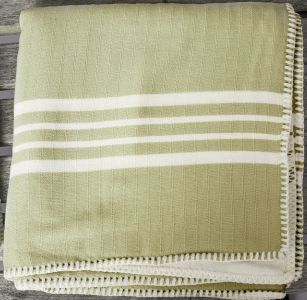 Marmara Imports Turkish Farmer's Stitch Green Throw