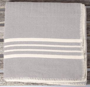 Marmara Imports Turkish Farmer's Stitch Light Grey Throw