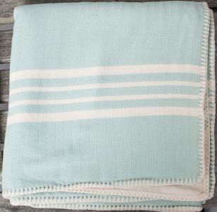 Marmara Imports Turkish Farmer's Stitch Mint Throw
