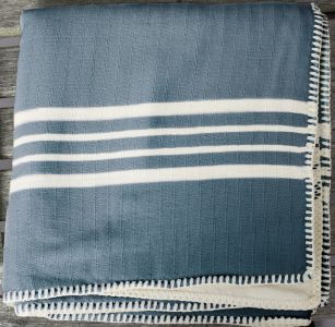 Marmara Imports Turkish Farmer's Stitch Navy Throw