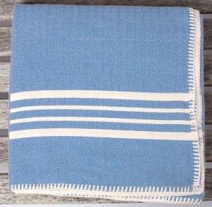 Marmara Imports Turkish Farmer's Stitch Sky Blue Throw