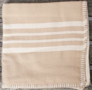 Marmara Imports Turkish Farmer's Stitch Taupe Throw