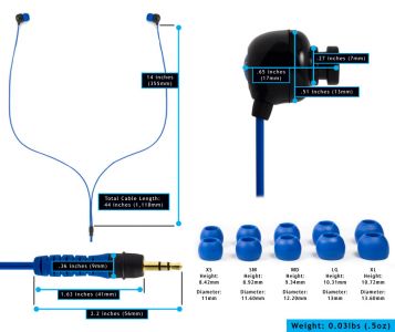 h2O Audio Surge Contact 2G Ear Buds w/Mic-1