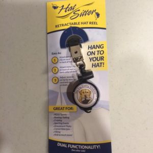 Hat Sitter which prevents you from loosing your hat when it flies off