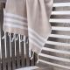 Marmara Imports Turkish Towels - South Beach - Beige with White Stripe