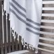Marmara Imports Turkish Towels - South Beach - White with Dark Grey Stripe